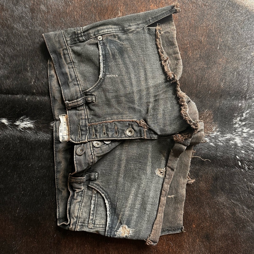 Free People Black Jean Shorts